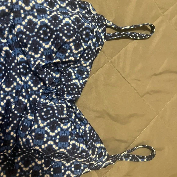 NWOT Merona Blue Patterned One-Piece Swimsuit - Picture 3 of 8